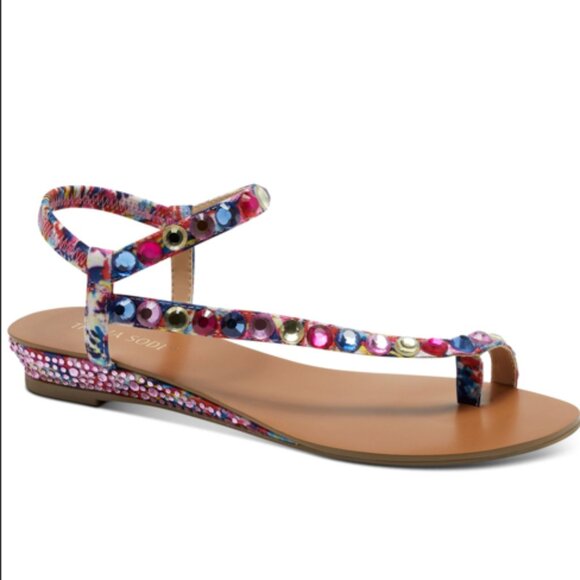 Thalia Sodi Shoes - Thalia Sodi Embellished Izabel Round Toe Wedge Slip On Sandal